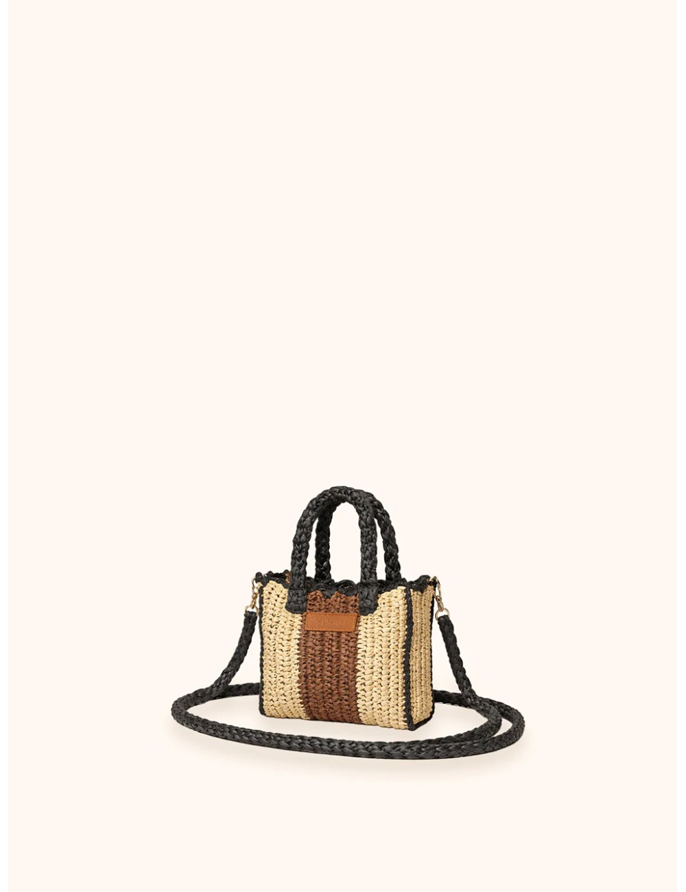 Mefui - donna borsa mini me fui rafia beige marrone magnete ma26-sw0080bg