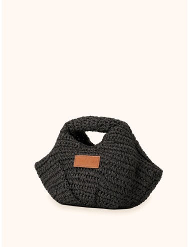 Mefui - donna borsa mini me fui rafia nero magnete fodera interna ma26-sw0065bk