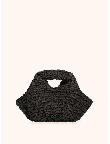 Mefui - donna borsa mini me fui rafia nero magnete fodera interna ma26-sw0065bk