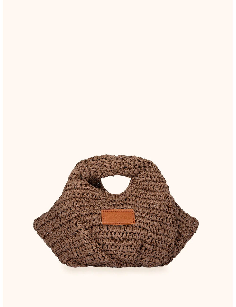 Mefui - donna borsa mini me fui rafia marrone magnete fodera interna ma26-sw0065bn