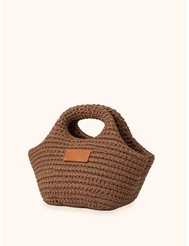 Mefui - donna borsa mini me fui rafia marrone magnete fodera interna ma26-sw0065bn