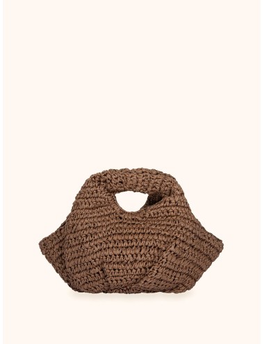 Mefui - donna borsa mini me fui rafia marrone magnete fodera interna ma26-sw0065bn