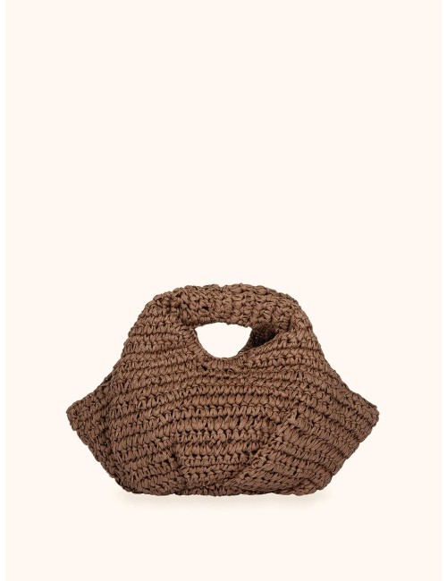 Mefui - donna borsa mini me fui rafia marrone magnete fodera interna ma26-sw0065bn