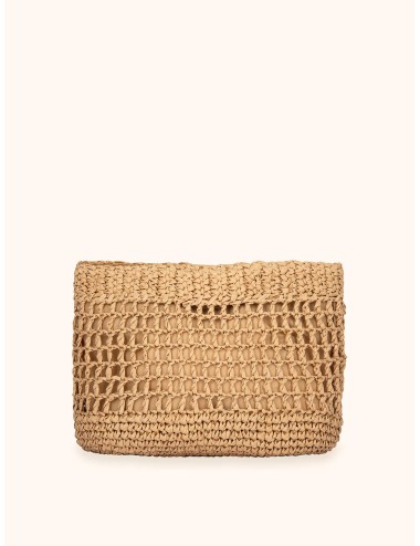 Mefui -donna maxi pochette me fui rafia marrone chiaro magnete ma26-sw0060lb