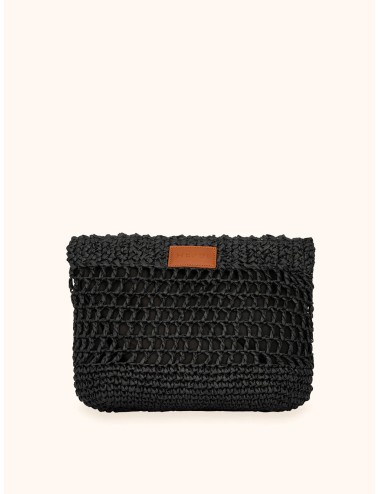 Mefui -donna maxi pochette me fui rafia nero magnete ma26-sw0060bk