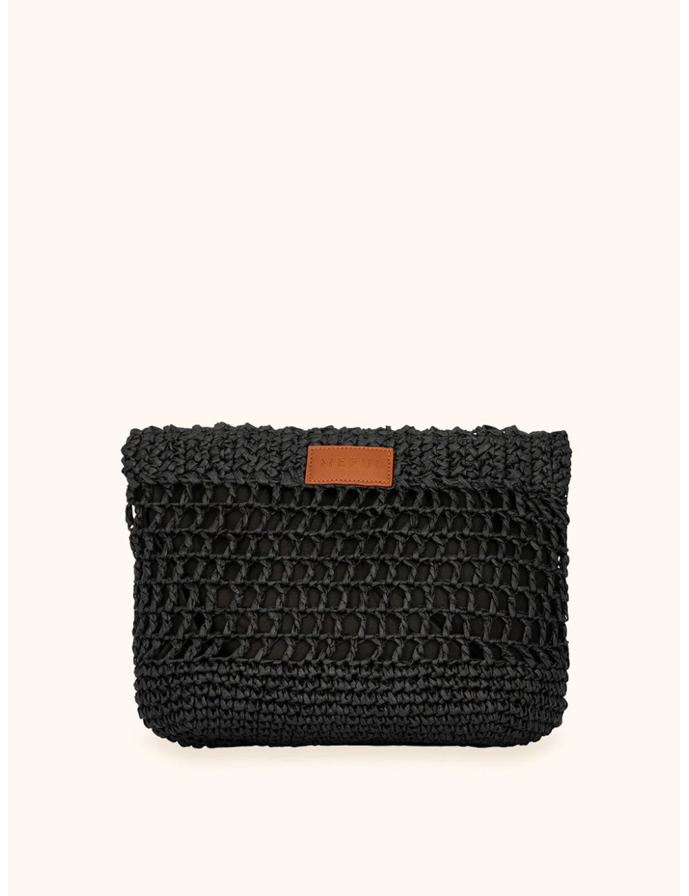 Mefui -donna maxi pochette me fui rafia nero magnete ma26-sw0060bk