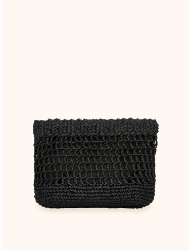 Mefui -donna maxi pochette me fui rafia nero magnete ma26-sw0060bk