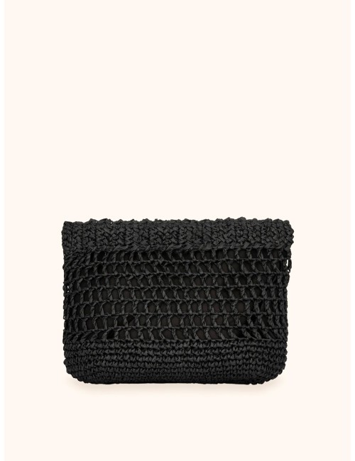 Mefui -donna maxi pochette me fui rafia nero magnete ma26-sw0060bk