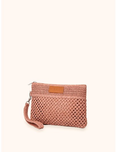 Mefui - donna mini pochette me fui rafia rosa zip laccetto removibile ma26-sw0055pk