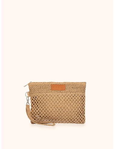 Mefui - donna mini pochette me fui rafia beige zip laccetto removibile ma26-sw0055lb