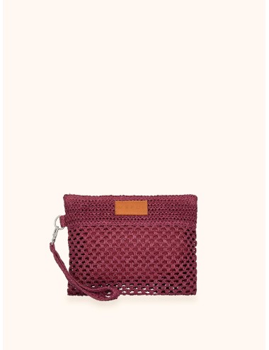 Mefui - donna mini pochette me fui rafia plum zip laccetto removibile ma26-sw0055pl