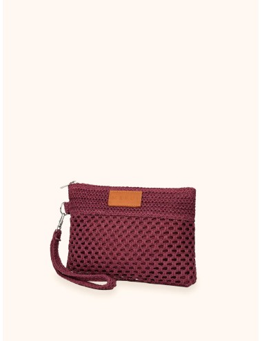 Mefui - donna mini pochette me fui rafia plum zip laccetto removibile ma26-sw0055pl