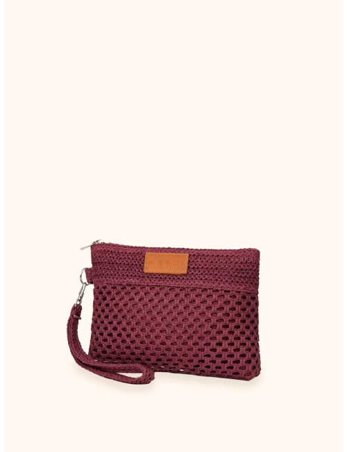 Mefui - donna mini pochette me fui rafia plum zip laccetto removibile ma26-sw0055pl
