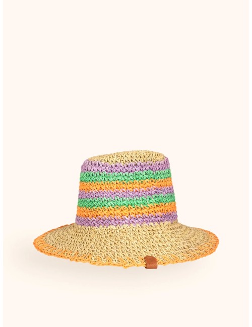 Mefui - donna cappello me fui paglia beige multicolor tesa media ma26-sw0210bg