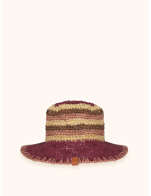 Mefui - donna cappello me fui paglia plum multicolor tesa media ma26-sw0210pl