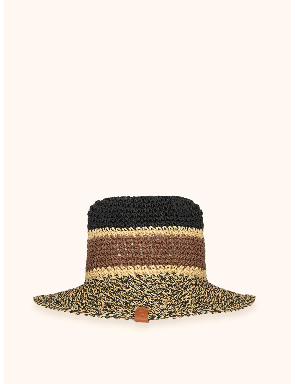 Mefui - donna cappello me fui paglia nero multicolor tesa media ma26-sw0220bk