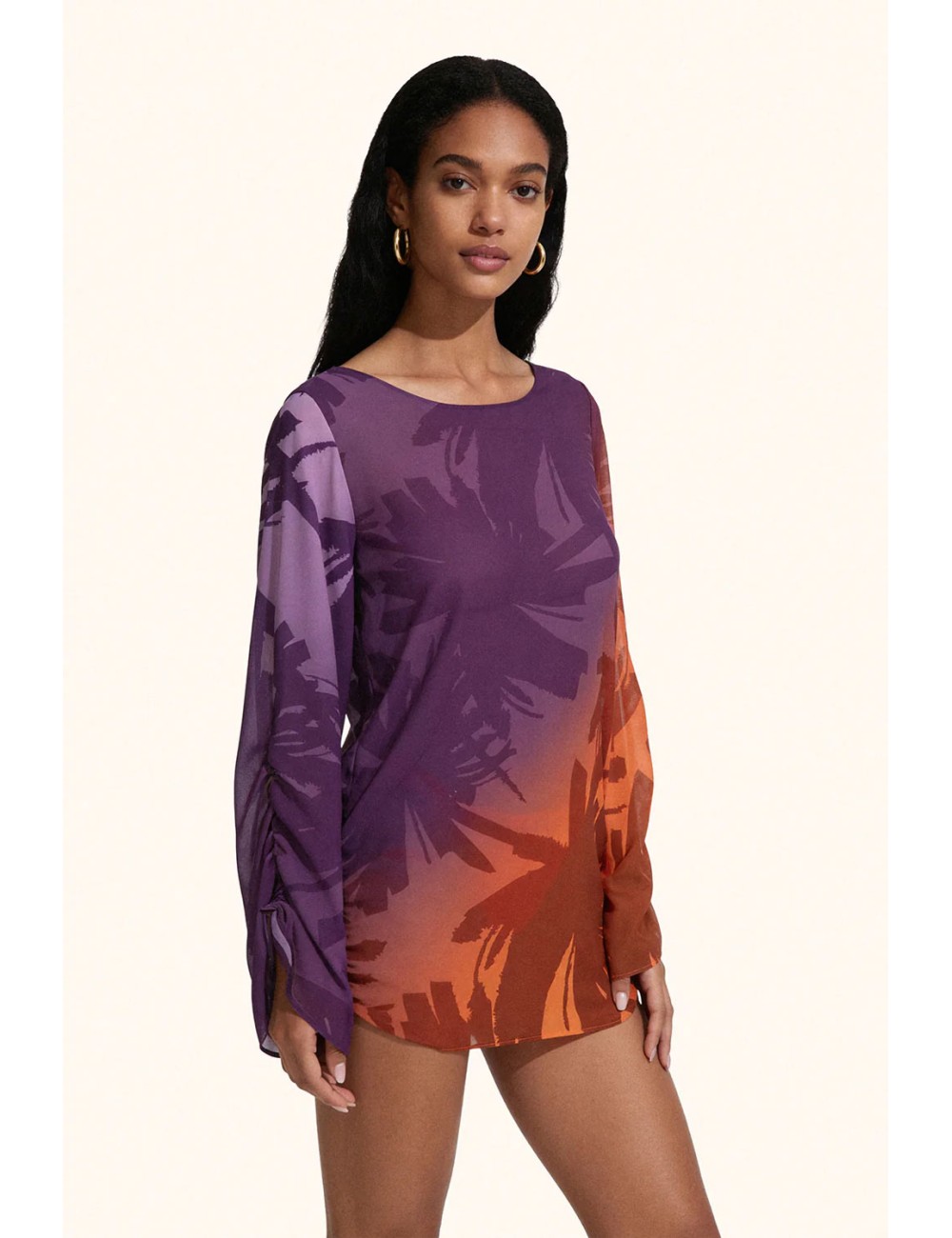 Mefui - donna abito corto me fui georgette fantasy tropicale scollo schiena mf26-sw0806x42