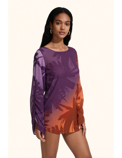 Mefui - donna abito corto me fui georgette fantasy tropicale scollo schiena mf26-sw0806x42