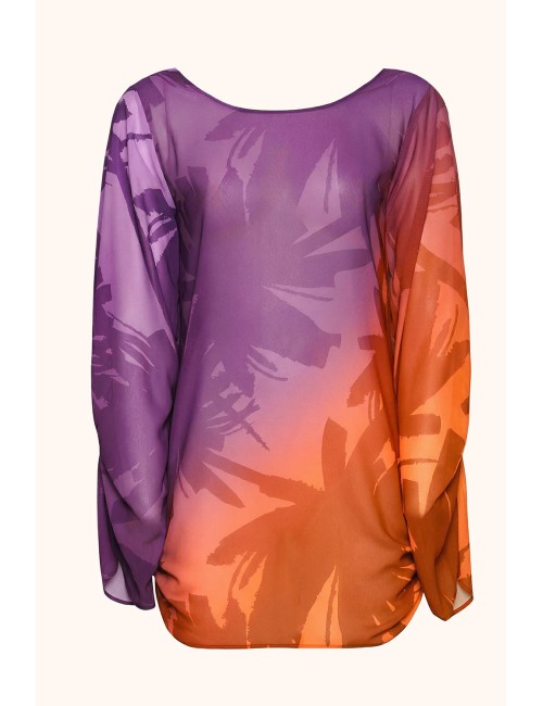 Mefui - donna abito corto me fui georgette fantasy tropicale scollo schiena mf26-sw0806x42