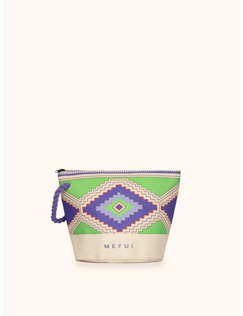 Mefui - donna pochette me fui fantasia geometrica green zip laccetto ma26-sw0010x40