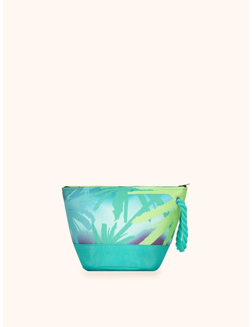 Mefui - donna pochette me fui fantasia tropicale verde zip laccetto ma26-sw0010x44