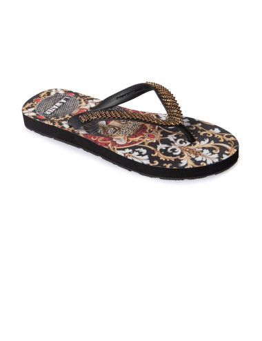 Donna infradito l.a. water luxury ghepardo damascato oro nero 52026b