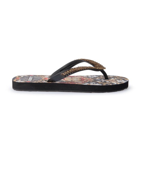 Donna infradito l.a. water luxury ghepardo damascato oro nero 52026b