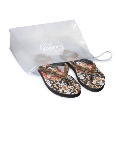 Donna infradito l.a. water luxury ghepardo damascato oro nero 52026b