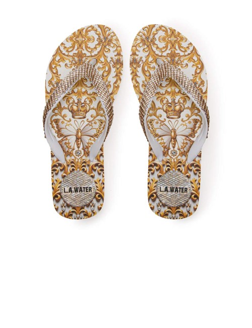 Donna infradito l.a. water barocco oro bianco strass gioiello 52028