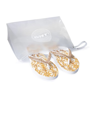 Donna infradito l.a. water barocco oro bianco strass gioiello 52028