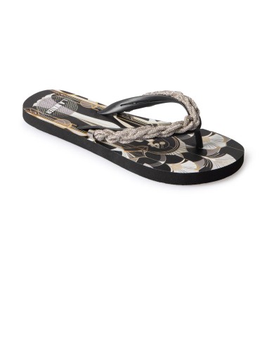 Donna infradito l.a. water art déco nero argento gioiello 62198e