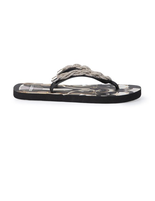 Donna infradito l.a. water art déco nero argento gioiello 62198e