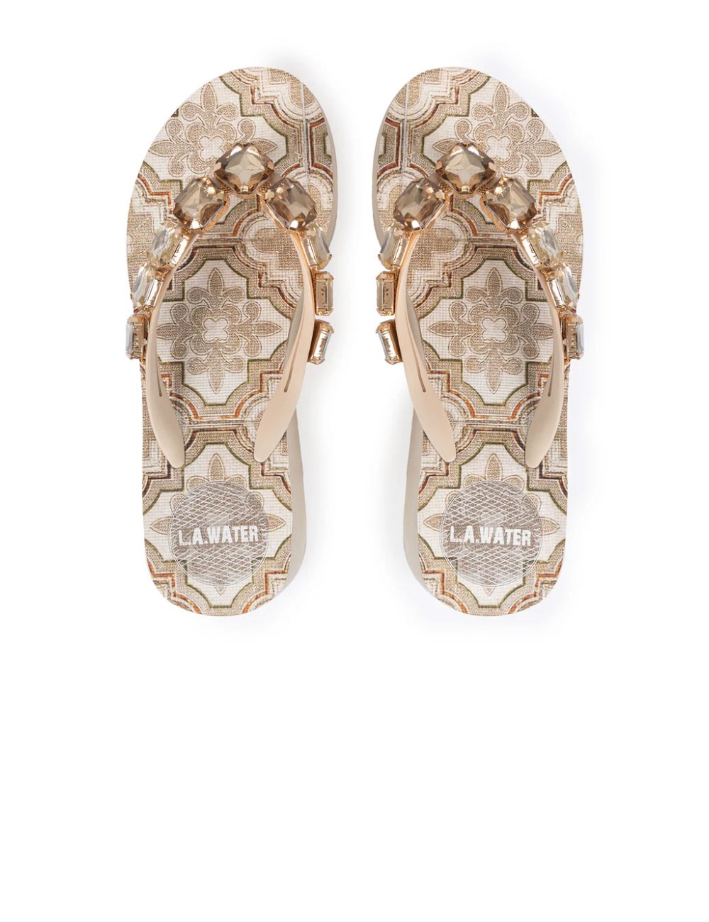 Donna infradito l.a. water zeppa maiolica sabbia pietre gioiello 42052b