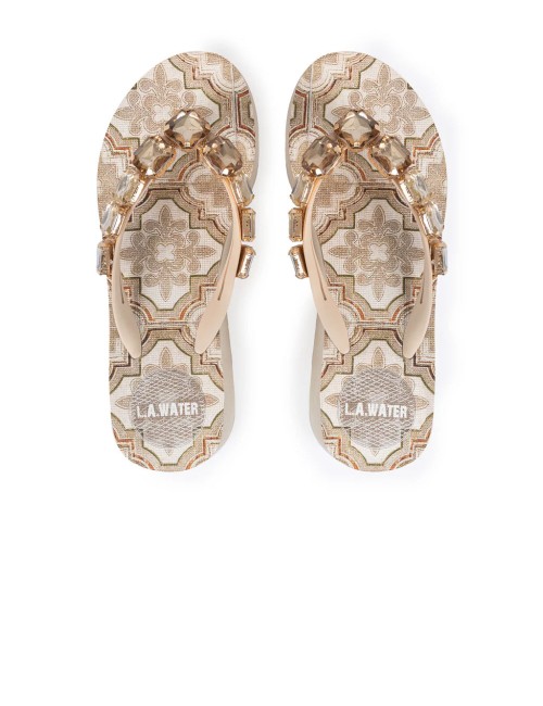 Donna infradito l.a. water zeppa maiolica sabbia pietre gioiello 42052b