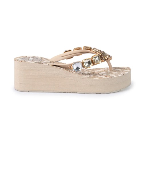 Donna infradito l.a. water zeppa maiolica sabbia pietre gioiello 42052b