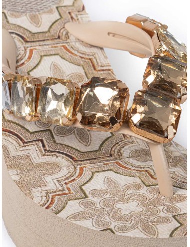 Donna infradito l.a. water zeppa maiolica sabbia pietre gioiello 42052b