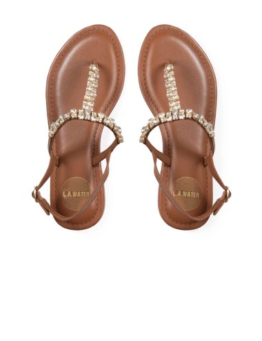 Donna infradito l.a. water vera pelle cuoio pietre cristallo 36-41 62204b