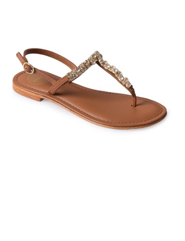 Donna infradito l.a. water vera pelle cuoio pietre cristallo 36-41 62204b