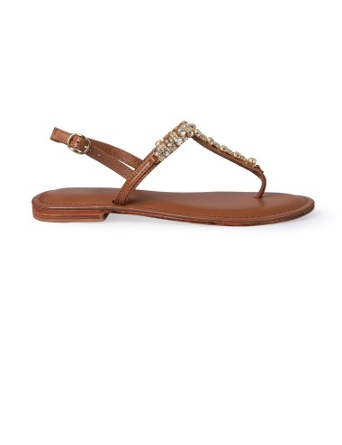 Donna infradito l.a. water vera pelle cuoio pietre cristallo 36-41 62204b