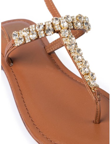 Donna infradito l.a. water vera pelle cuoio pietre cristallo 36-41 62204b