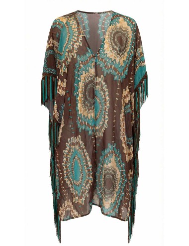 Miss bikini - poncho con frange v6019d w0458 cotu