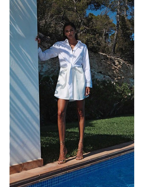 Donna abito camicia drycri cotone organico denim paillettes