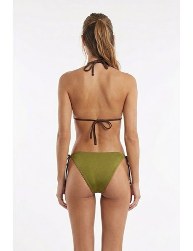 Donna bikini drycri triangolo verde militare perline dorate elisabetta green lm brown