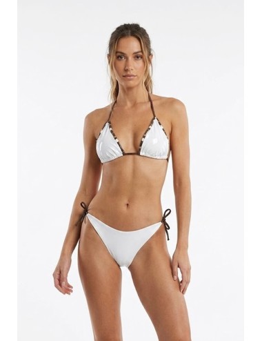 Donna bikini drycri triangolo bianco perline dorate elisabetta white lm brown