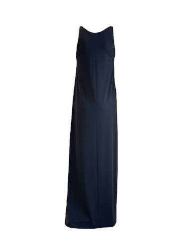 Donna abito lungo drycri scollo v spalline gioiello nero