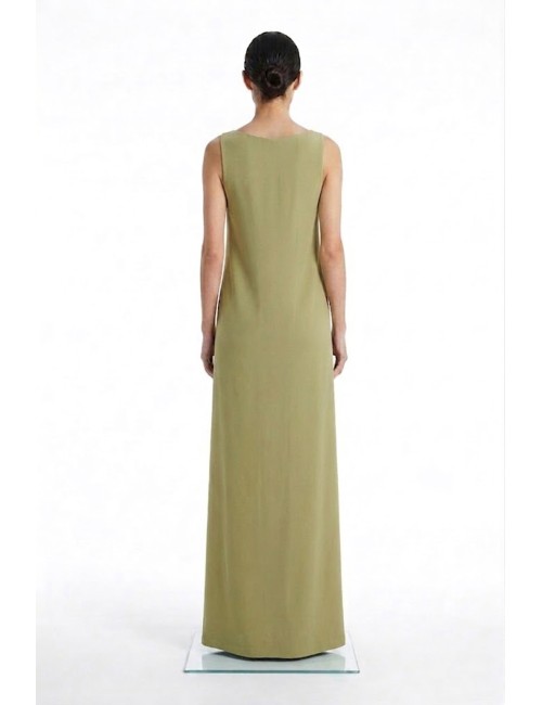 Donna abito lungo drycri scollo v spalline gioiello verde