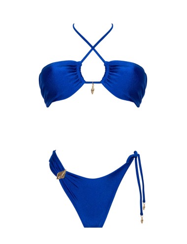 Donna bikini marena blue rebel sand lycra lucida gioiello