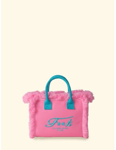 Donna borsa cesto fk pink cotone zip e tracolla removibile