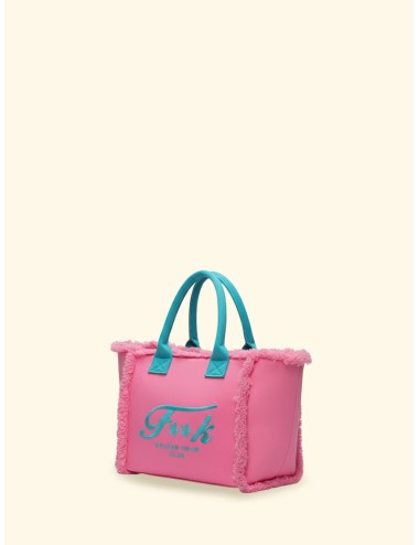 Donna borsa cesto fk pink cotone zip e tracolla removibile