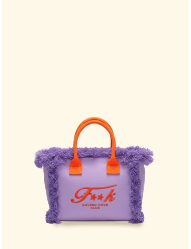 Donna borsa cesto fk violet cotone zip e tracolla removibile